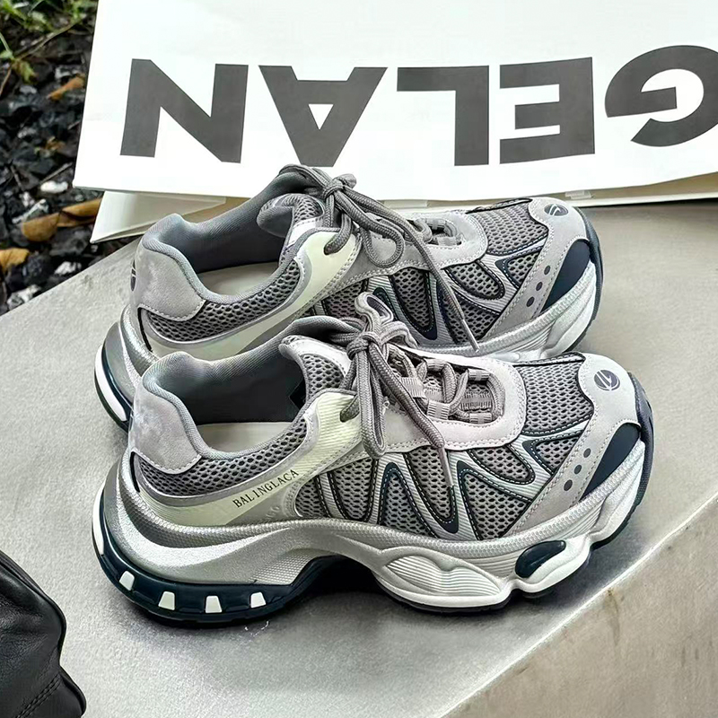 诗歌兰真皮厚底透气运动老爹鞋