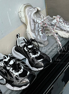 ido厚底老爹鞋女2026早春新款时尚百搭圆头系带户外运动休闲鞋潮