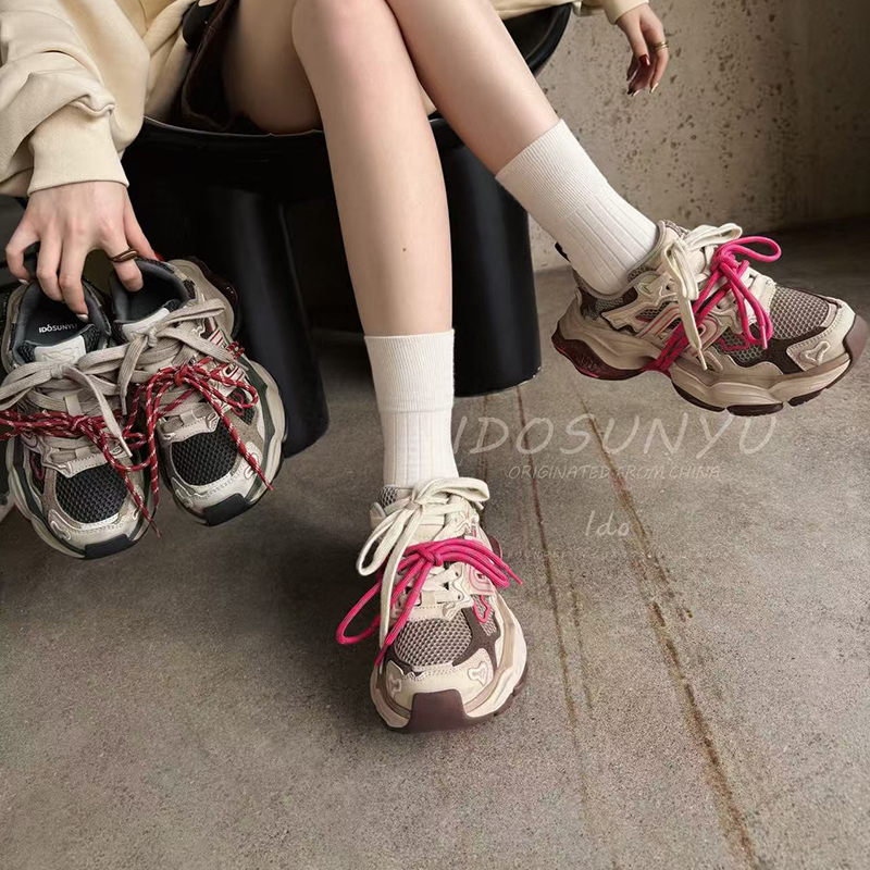 ido真皮老爹鞋女2025秋季新款