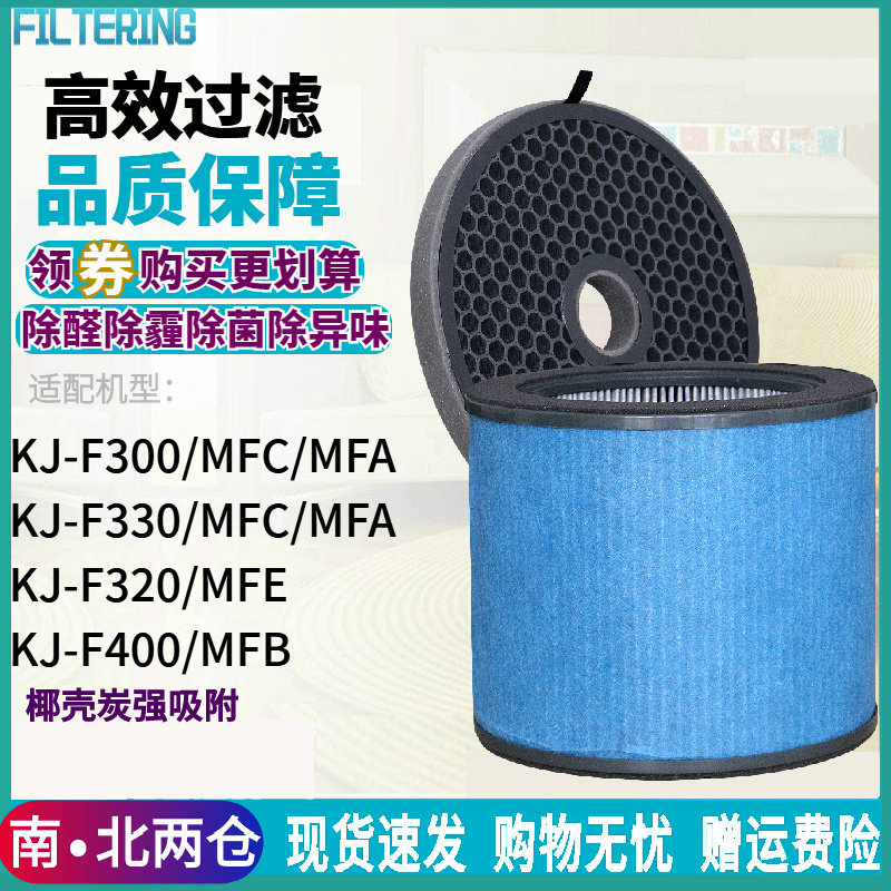 适配海尔空气净化器KJ-F300/MFC/F330/MFA/F400/MFB过滤网F320MF