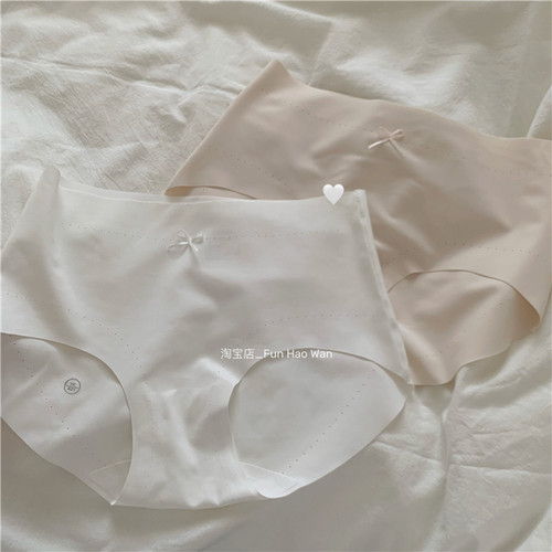 丝滑裸感~低饱和色无痕内裤 女中腰牛奶丝 温柔氛围小蝴蝶结三角