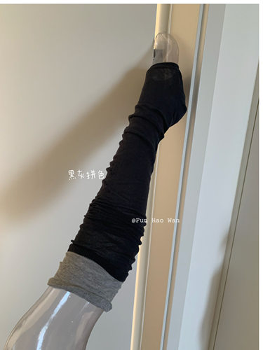 早春氛围～拼色堆堆袜套女 软软薄薄 叠穿春秋 小腿袜/过膝都可