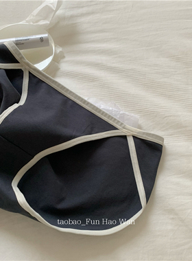 耐脏黑灰/绿灰色系内裤 女棉质高开叉三角裤 纯色基础包臀中低