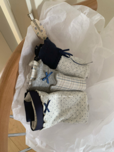 包臀中腰棉内裤 雾灰点点 女 灰蓝拼色小格纹 下雨天～加长裆部