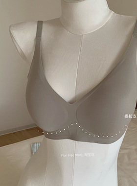 清冷咸菜绿色～软软内衣 三角杯/背心 普拉提无痕文胸裸感文胸女