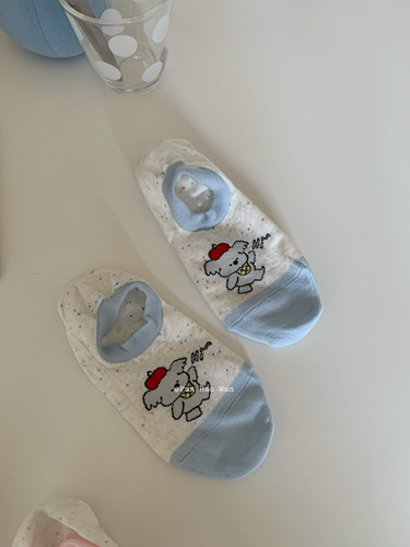 快乐商店～点击打开可爱船袜 无骨袜 蛋糕小狗/浅口袜女防滑棉袜