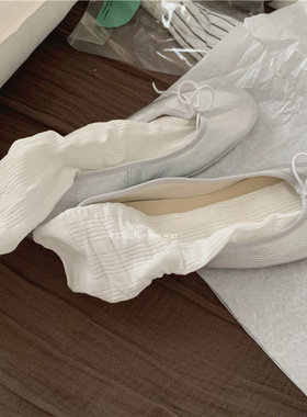 推荐~镂空堆堆袜~薄款纯色女袜（好穿  透气）基础黑白灰色系