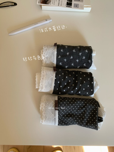 灰色系软软～法式大蕾丝边内裤女  大包臀大PP放心入 中腰棉裆