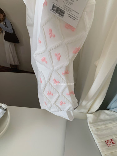 温温柔柔de 蝴蝶结中筒袜 基础厚度 四季可穿 立体浮雕女袜