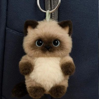 新款小红书同款小猫咪萌宠玩偶超萌暹罗猫钥匙扣包包装饰送女朋友