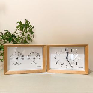 日本丽声RHYTHM新概念A6时钟客厅卧室厨房温湿度显示钟表676 675