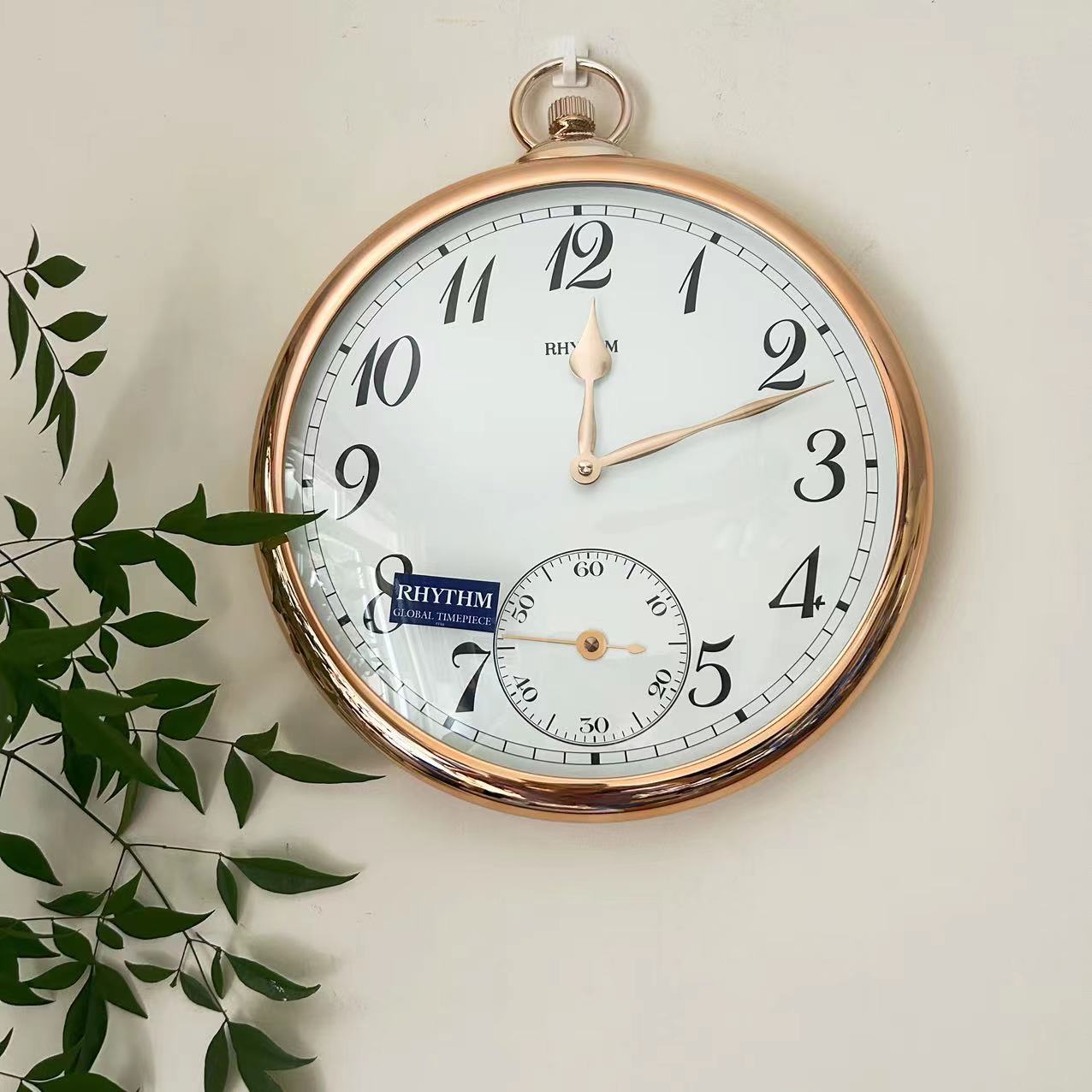 丽声客厅卧室时尚风玫瑰金挂钟