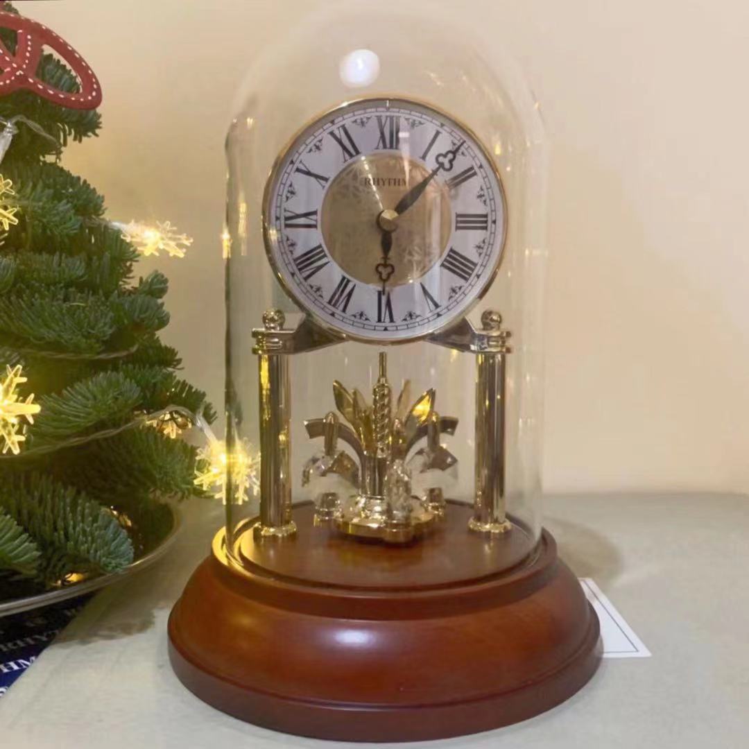 正品丽声座钟实木欧美水晶轻奢典雅客厅办公室卧室罗马数字钟摆