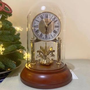 丽声座钟实木欧美水晶轻奢典雅客厅办公室卧室罗马数字钟摆 正品