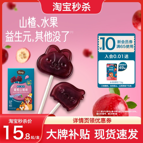 禾泱泱儿童维C高纤葡萄山楂棒