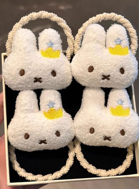 可爱卡通皇冠米菲兔发圈时尚百搭少女扎头小皮筋甜美韩系简约发饰