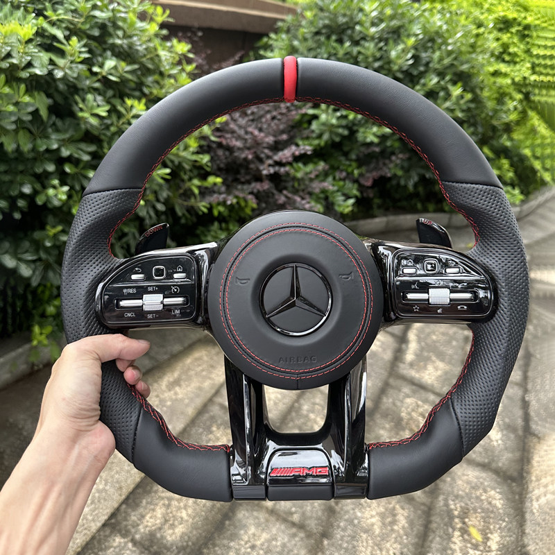 thumbnail for It is suitable for Mercedes-Benz old modifications to new AMG carbon fiber steering wheels AE300CSGR level GLC260GLESGT
