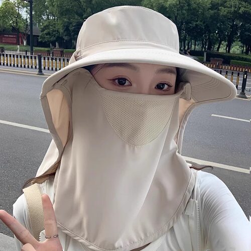 全方位防晒帽子女夏透气遮脸面罩