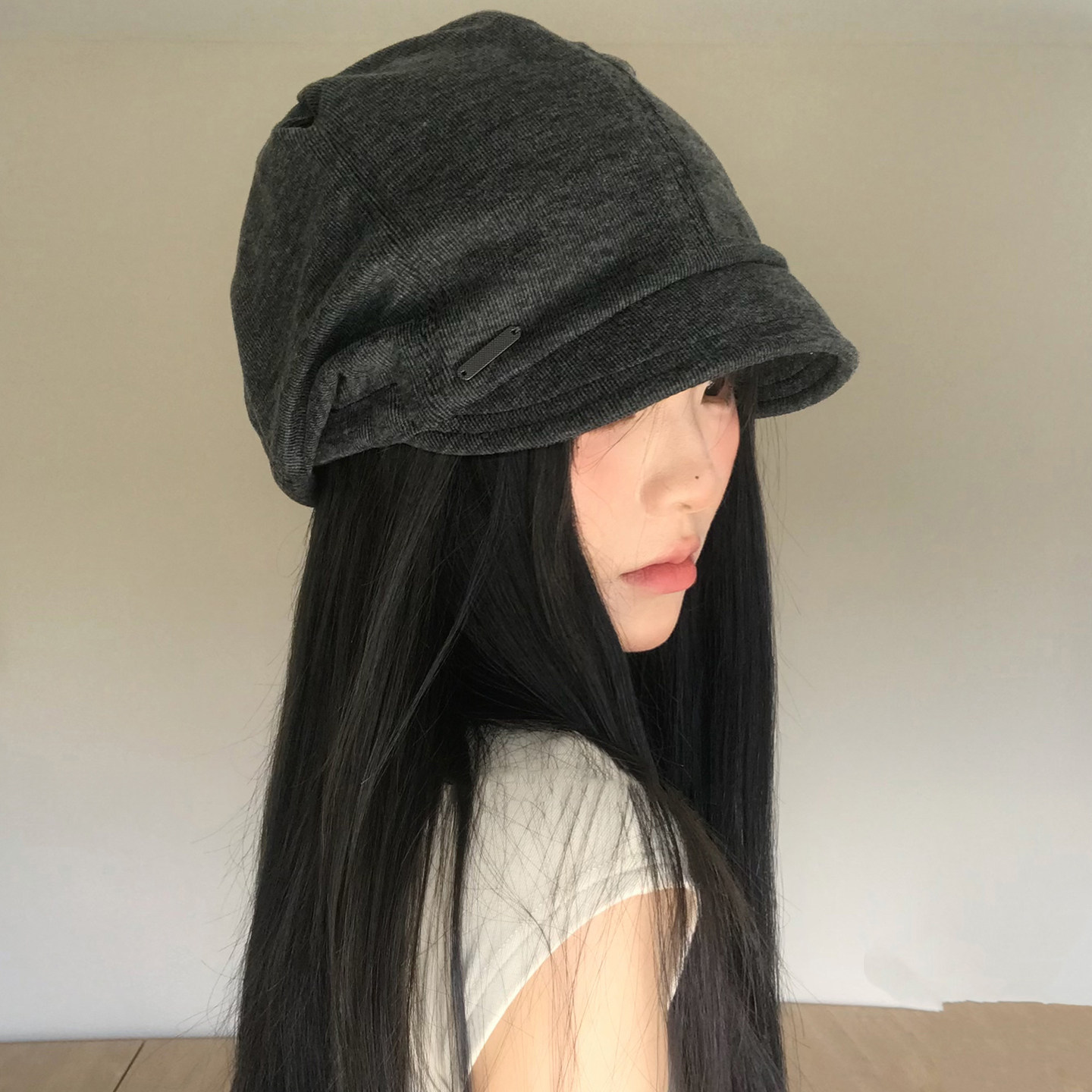 韩版鸭舌堆堆帽女春秋百搭保暖简约月子帽显脸小2026新款冷帽子