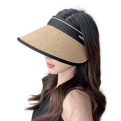 画蔻空顶黑胶uv防晒帽女