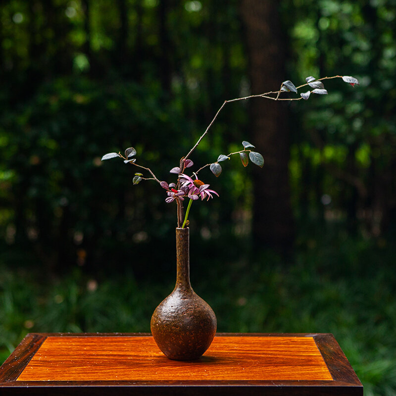 极速摆件小花瓶干花陶瓷插花器w皿水培细口中式禅意日Z式花器剑山