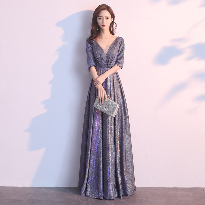 大合唱团演出晚礼服女高贵大气名媛宴会气场女王主s持人礼服长款