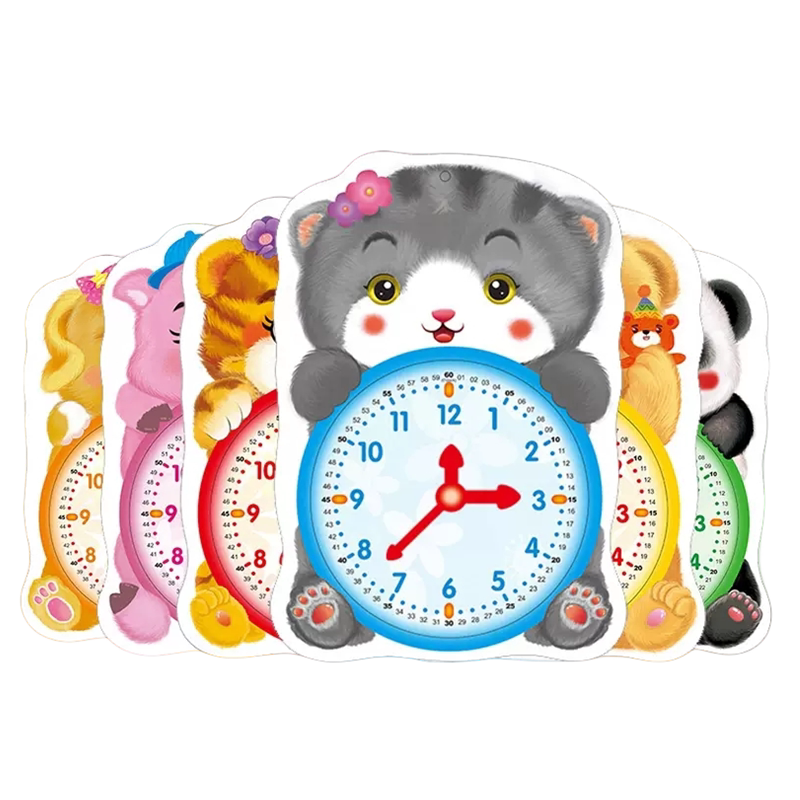 阳光宝贝小时钟 3-6岁儿童认知书籍撕不烂的玩具书幼儿园启蒙学习书认时间认钟表教具五岁六岁大班学前班认时钟时针分针秒针可