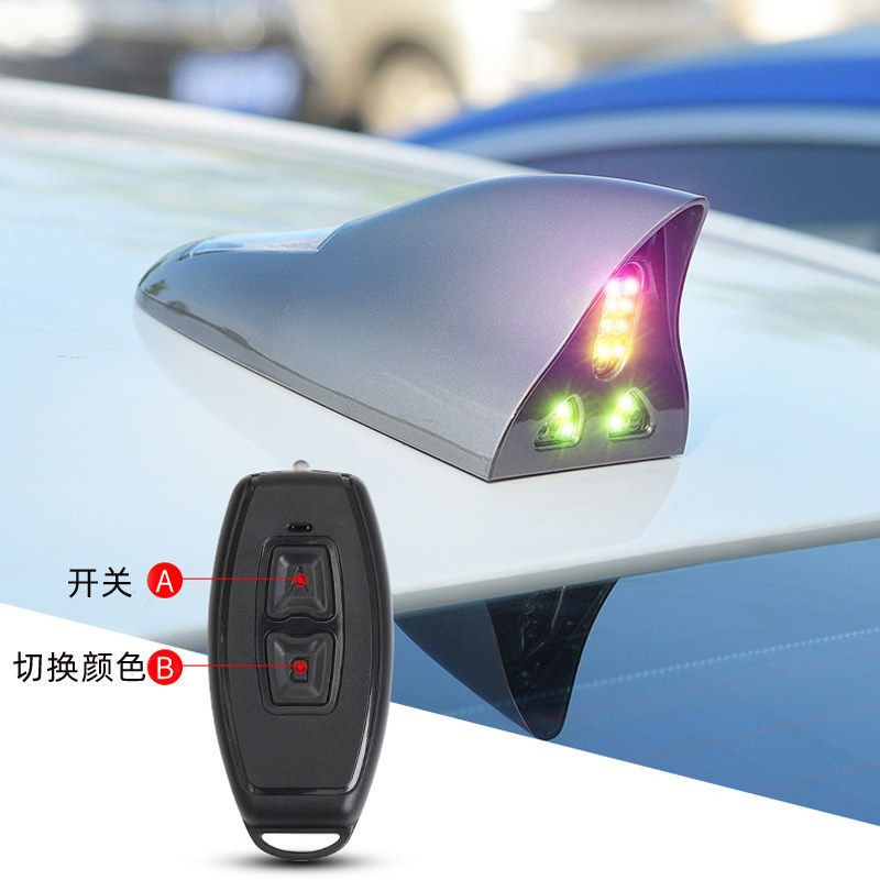 鲨鱼鳍装饰免打孔警示灯车顶尾翼
