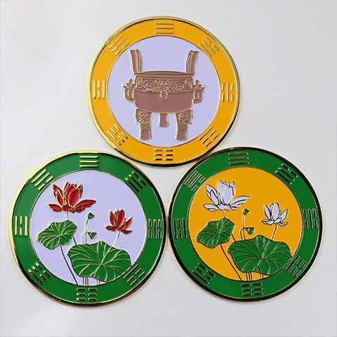 先天八卦卫生间红白荷花贴横梁用鼎贴摆件补角厕所涤荡污浊加厚版