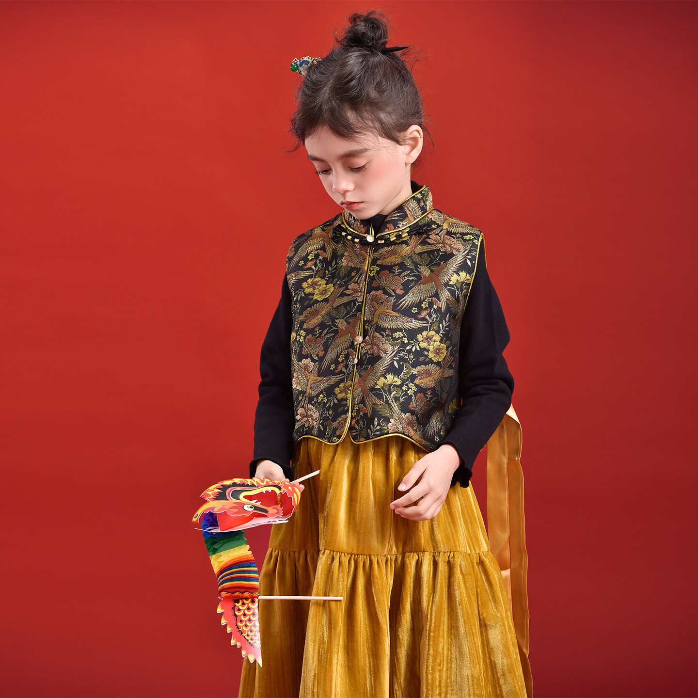 小蜜糖童装喜上眉梢织金马甲女童新中式儿童唐装年服马甲背心洋气,童装/婴儿装/亲子装,唐装,淘宝优惠券,粉丝福利购,淘宝优惠卷