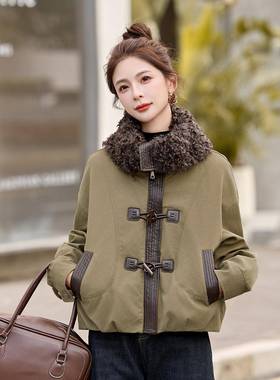 202毛5冬新款女大领时尚气质90白鸭绒羽绒派克保暖外套M服ME59173