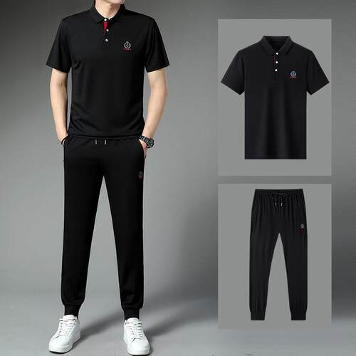 男士运动尚套装夏季袖棉薄款潮流休闲短男装质时两件70776260套夏