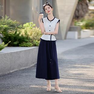 风2套025减龄高级感穿搭小香流苏上衣阔腿裤时尚洋气件女SF8SF821