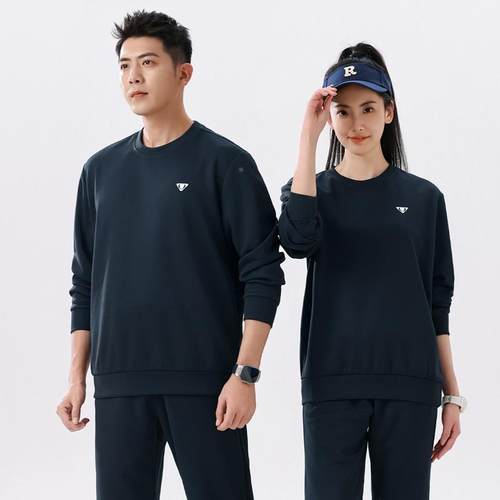 春款秋季新色运动套装男9797148女码圆领黑卫衣套头休闲大服