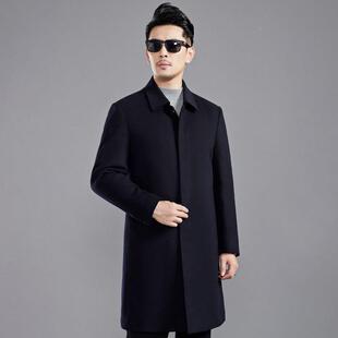 冬季双面领8838男呢羊绒衣男中长款高端士加厚大羽绒胆羊毛呢子翻