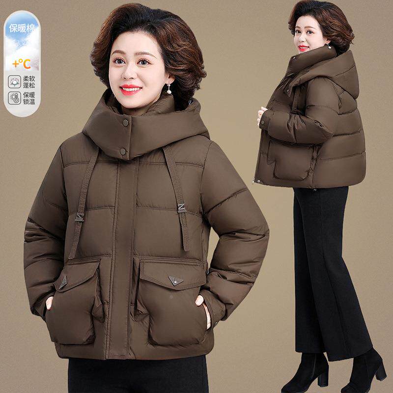 24-78819妈妈冬装外轻羽绒年棉服新薄款中年棉袄上衣中套老秋冬棉