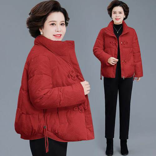 中年妈妈小冬装84184960棉服保外套中长款新款暖棉衣风中老年香女