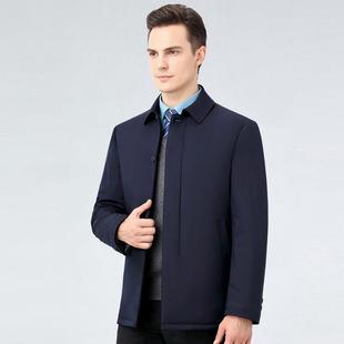加领厚中夹克外套爸爸装 冬新款 J中老年季 年翻蚕丝2088 羽绒服男士