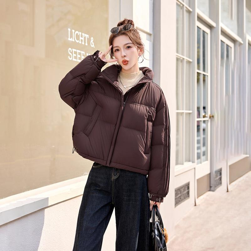 羽绒服女202领5冬季新款小个子白鸭绒立时百搭面E包服外套Y65尚YE