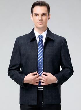 秋新款品牌羊外绒务套男士休闲时尚风衣中季年商L34-WL保暖夹克外