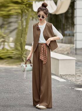 20轻2LH5130-0秋季新款气质时尚熟风简5约雅百搭马优甲阔腿裤两件