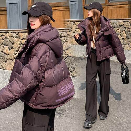 保韩版松小个子羽绒服季女短款冬ZSHI002S新宽款加厚暖连帽面包服