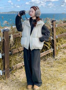 白色米韩保系百搭休闲羽绒c05-D06服马甲女冬季新白款鸭绒暖面包