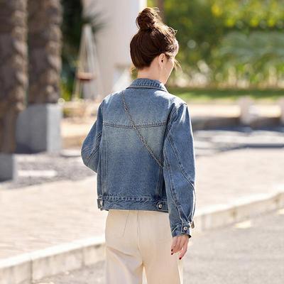 短款牛外仔套女春洋新款流行秋休闲复古小ZYING66个子女生气夹克