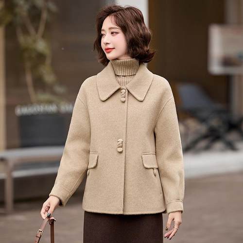 双面羊毛大衣女202新冬YX86311-款小个1子宽松减龄时尚羊毛呢外套