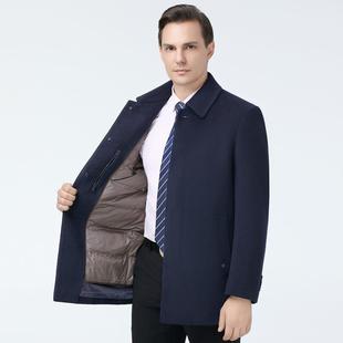 羽绒服6805 秋冬新款 休衣闲中老外爸爸装 羊年绒大短款 OP毛呢 男士