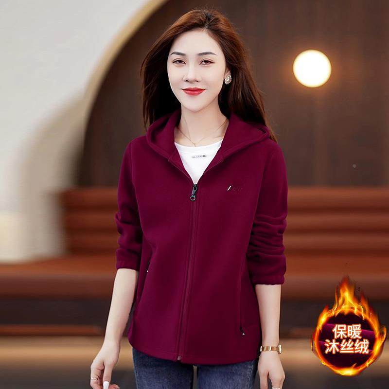 年加绒女秋冬装新外款韩版连帽YLB宽松摇粒绒卫衣女套士抓绒衣服