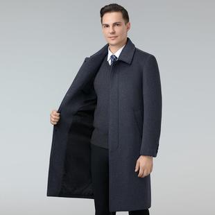 232毛子款 爸加爸秋冬绒绵羊2318 羊绒 长呢毛呢大衣中老年男士 经典