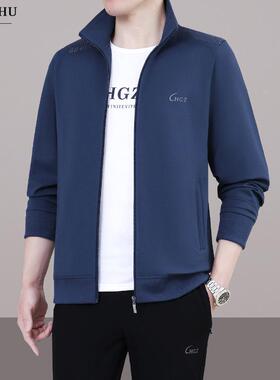 中年爸爸季运套装动男春秋新款中老年3803人服休闲运动男士三件套