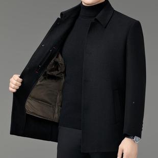 闲翻领胆外套休保暖大可拆羽绒内爸爸8813 冬季 羊毛衣中年男士